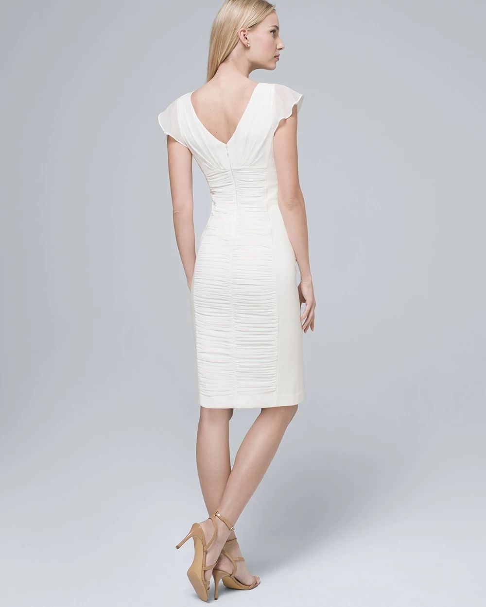 Flutter sleeve sheath dress discount